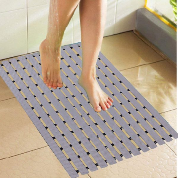 Buy Kuber Industries Hard Plastic Anti Skid Bath Mat 18x23.5“ (Grey) at