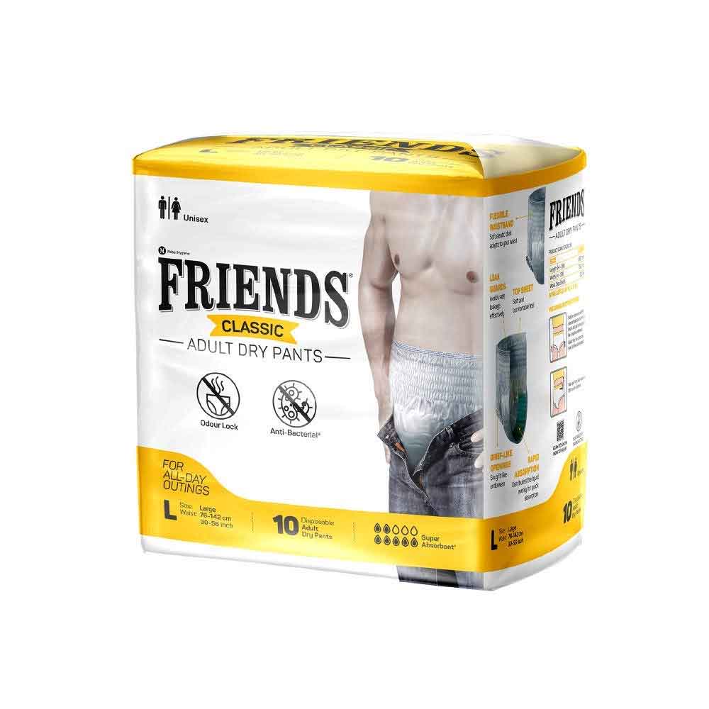 FRIENDS ADULT DIAPERS-M ECONOMY 10S