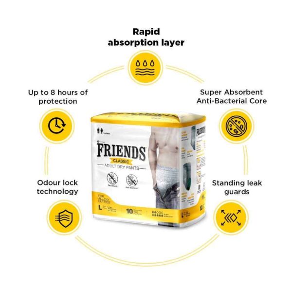 Buy Friends Adult Diaper Pants-Premium (M-L) 10's Online at Discounted  Price | Netmeds