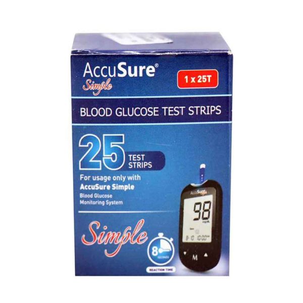 Buy AccuSure Simple Blood Glucose Test Strips at lowest price | Dotage ...